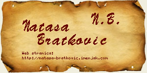 Nataša Bratković vizit kartica